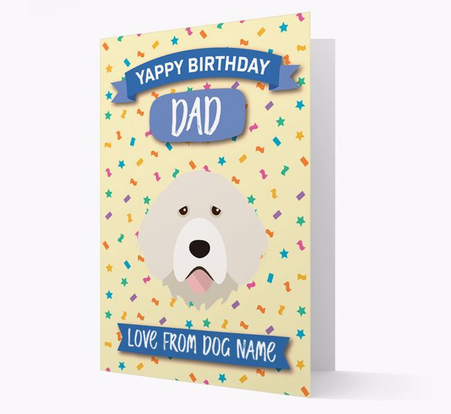 Personalized Card 'Yappy Birthday Dad' with {breedCommonName} Icon